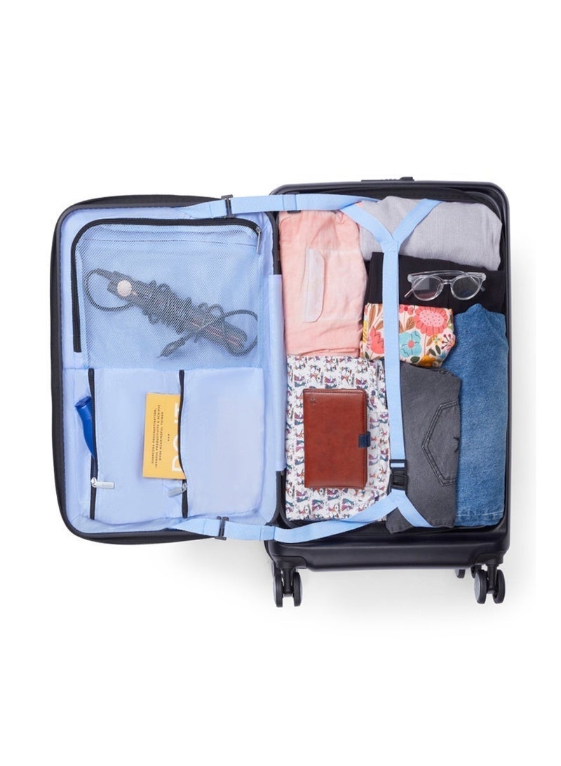 AMERICAN TOURISTER Trento + Suitcase, Check-In Size 68 cm / 25 inch, 4 Spinner Wheels, Hard Top, Polycarbonate, Black|2 In 1 Optimov™ Shock Absorbing Wheels|Book Opening|Expandable|TSA Lock|Waterproof Section - 3 Years International Warranty - Image 5